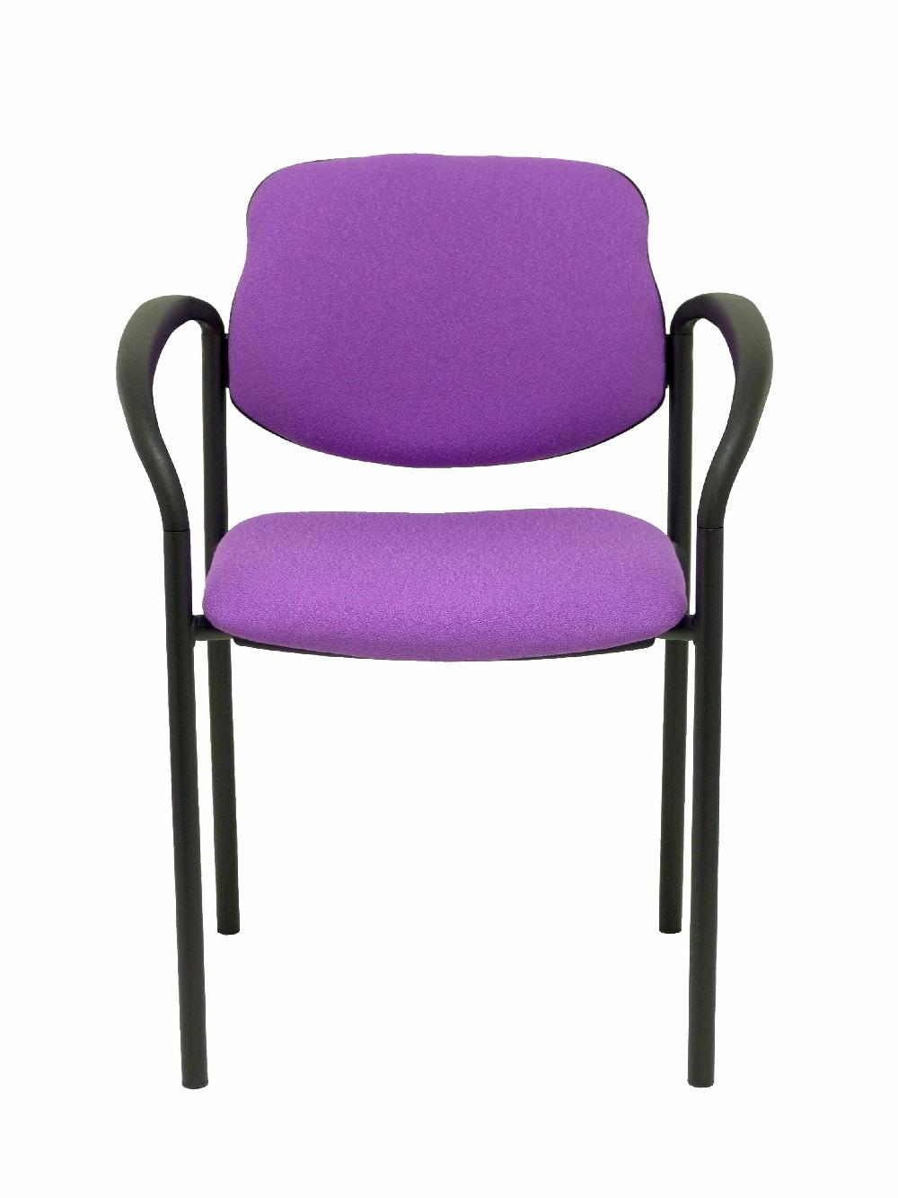 Piqueras Y Crespo Silla Fija Styl Bali Lila Chasis Negro Con Brazos