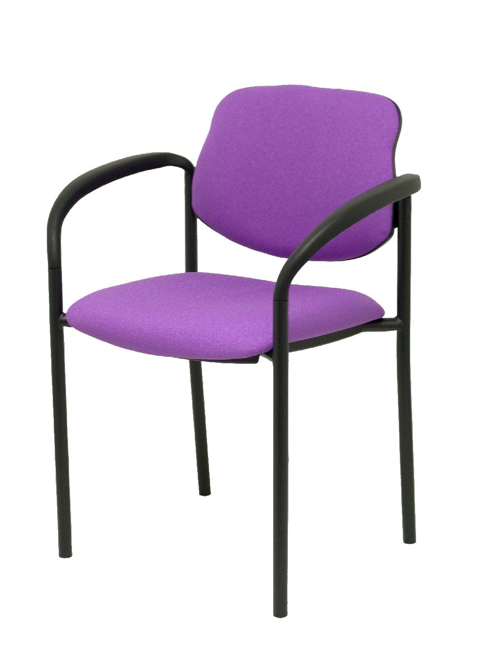 Piqueras Y Crespo Silla Fija Styl Bali Lila Chasis Negro Con Brazos