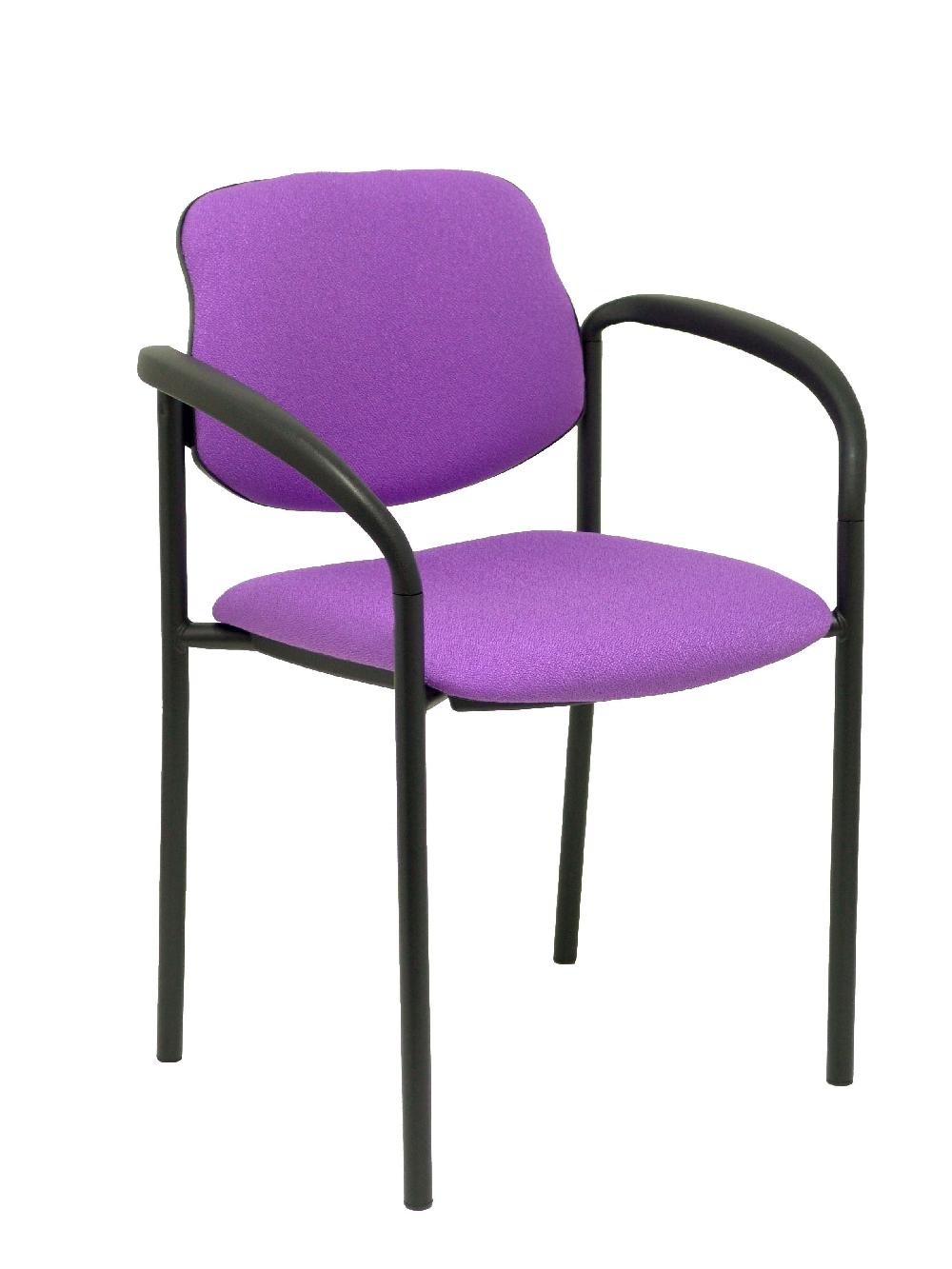 piqueras y crespo Silla fija Styl bali lila chasis negro con brazos
