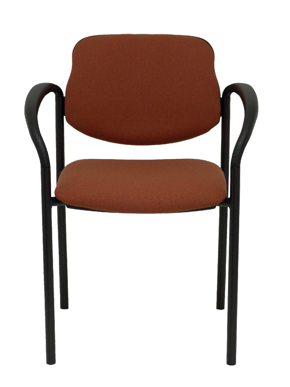 Piqueras Y Crespo Silla Fija Styl Bali Marrón Chasis Negro Con Brazos