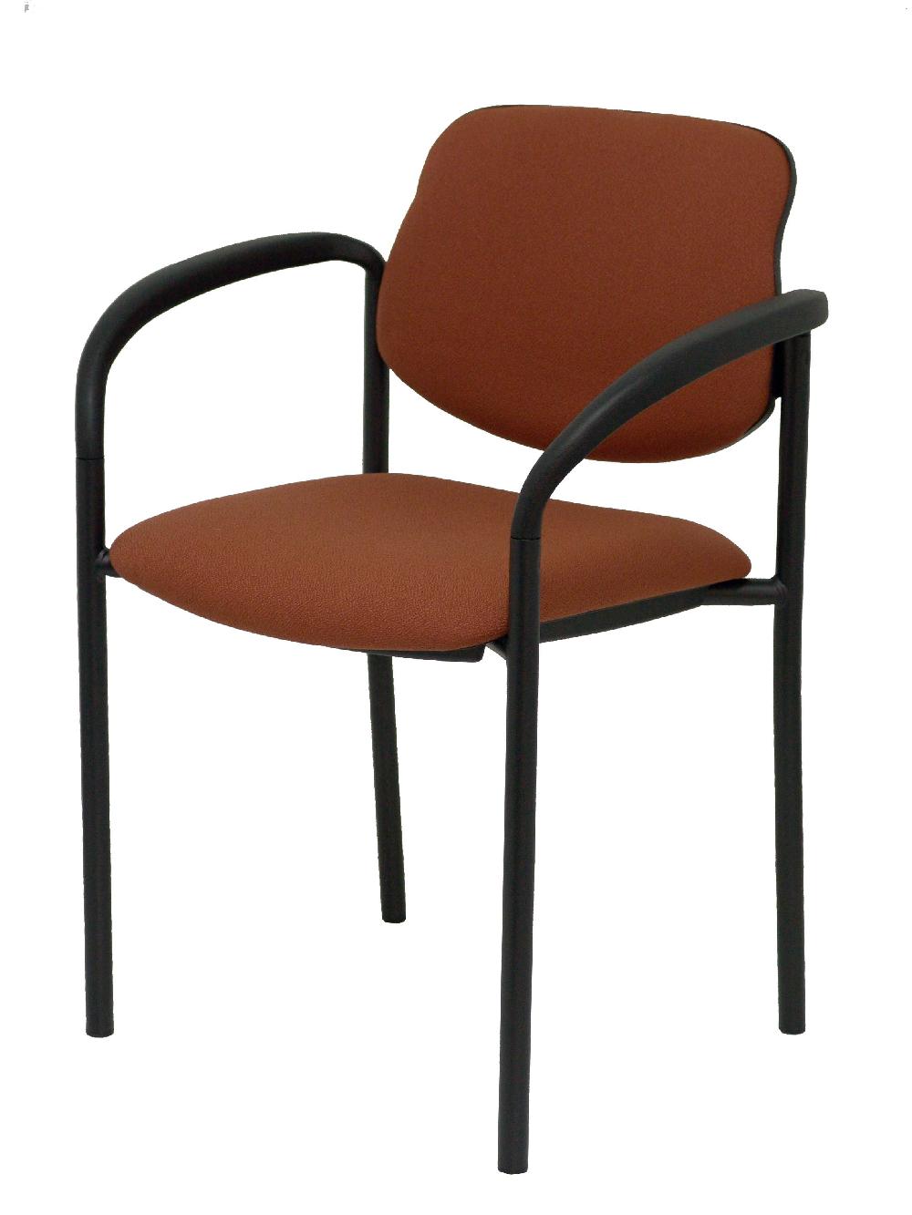 Piqueras Y Crespo Silla Fija Styl Bali Marrón Chasis Negro Con Brazos