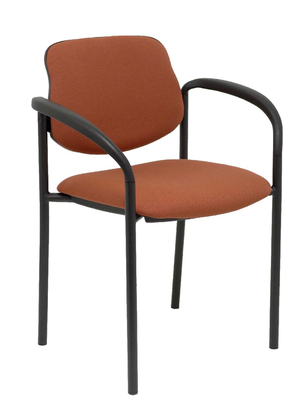 piqueras y crespo Silla fija Styl bali marrón chasis negro con brazos
