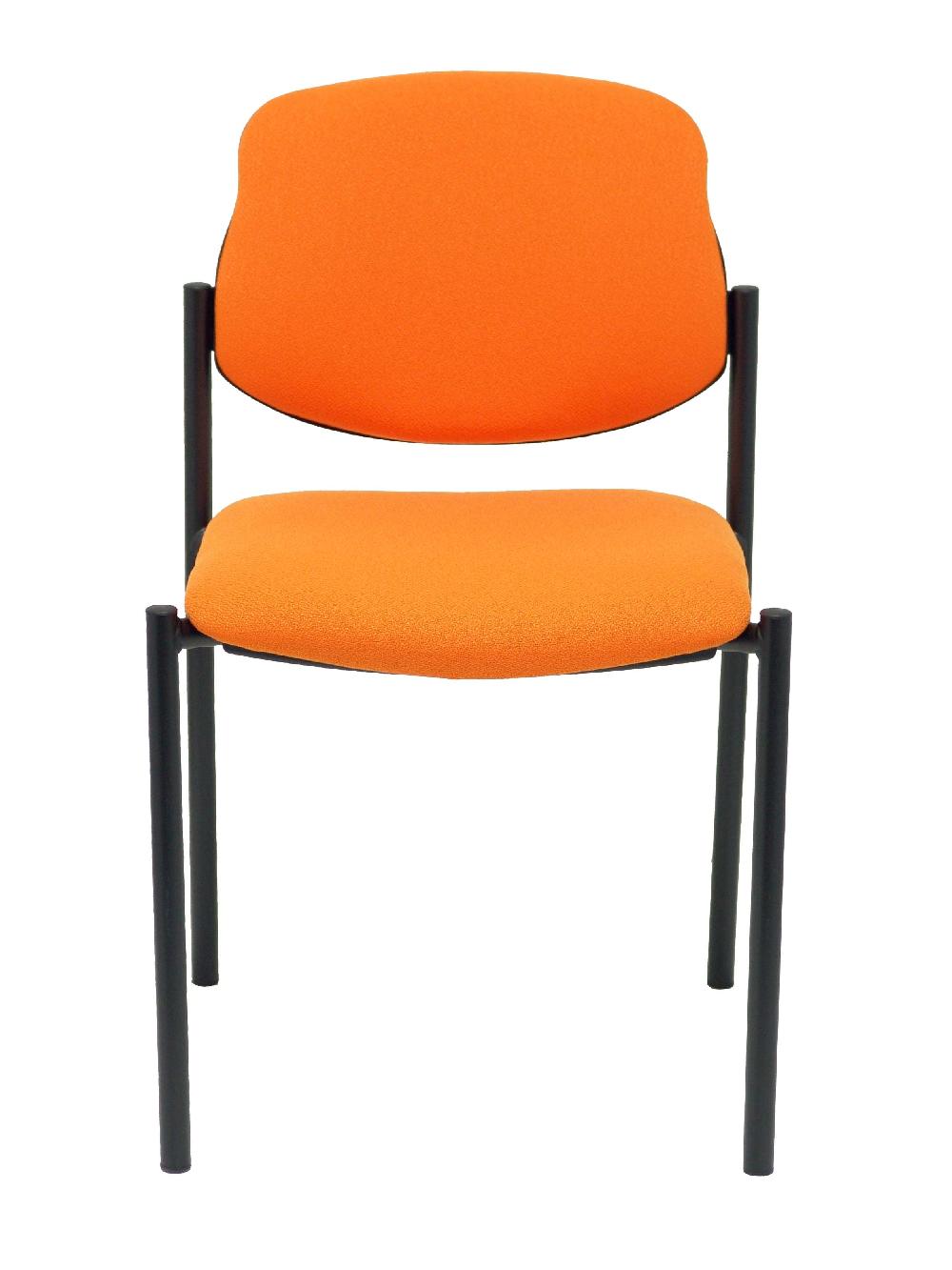 Piqueras Y Crespo Silla Fija Styl Bali Naranja Chasis Negro