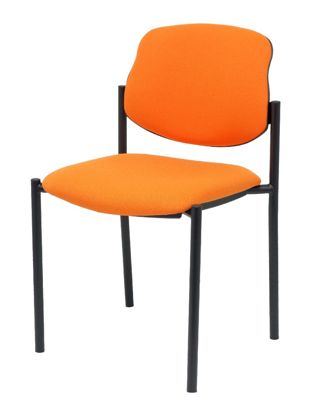 Piqueras Y Crespo Silla Fija Styl Bali Naranja Chasis Negro