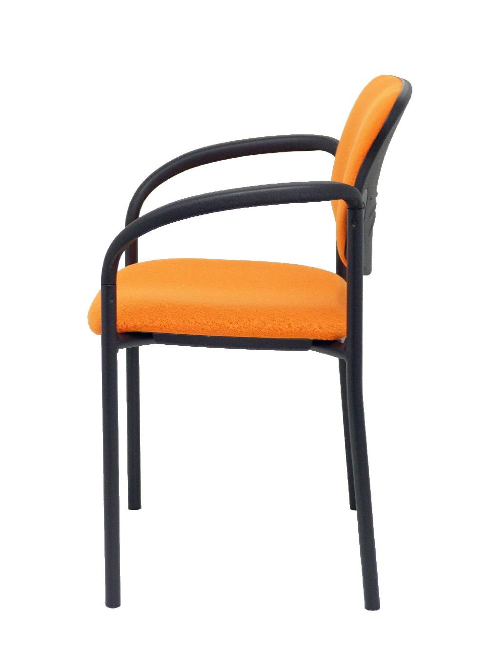 Piqueras Y Crespo Silla Fija Styl Bali Naranja Chasis Negro Con Brazos
