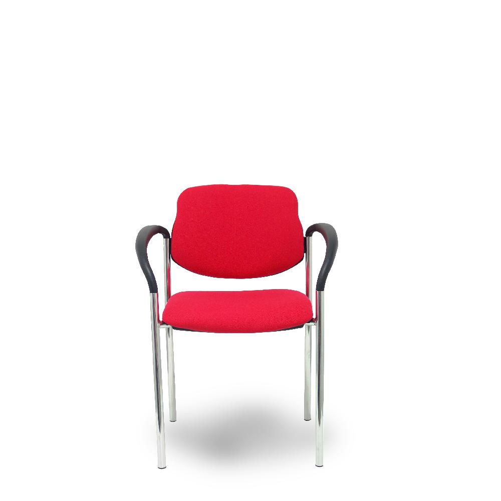 Piqueras Y Crespo Silla Fija Styl Bali Rojo Chasis Cromo Con Brazos