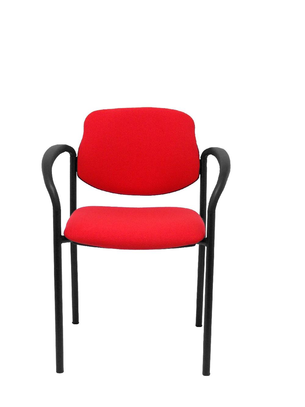 Piqueras Y Crespo Silla Fija Styl Bali Rojo Chasis Negro Con Brazos