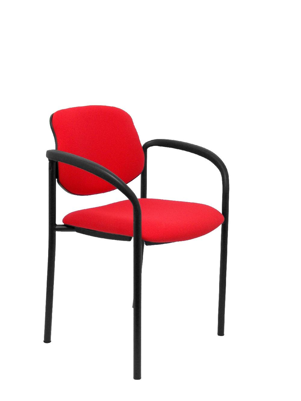 piqueras y crespo Silla fija Styl bali rojo chasis negro con brazos