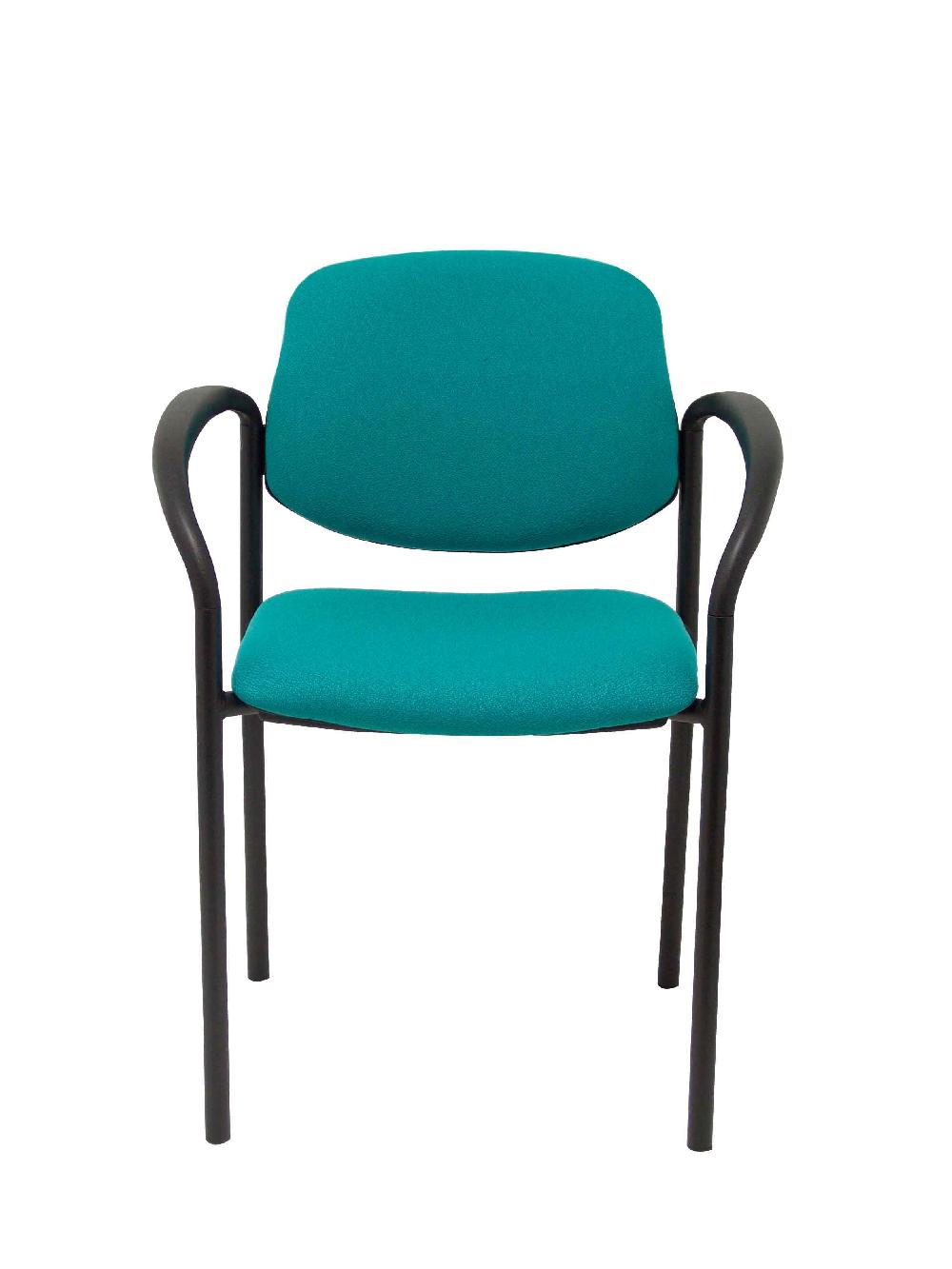 Piqueras Y Crespo Silla Fija Styl Bali Turquesa Chasis Negro Con Brazos