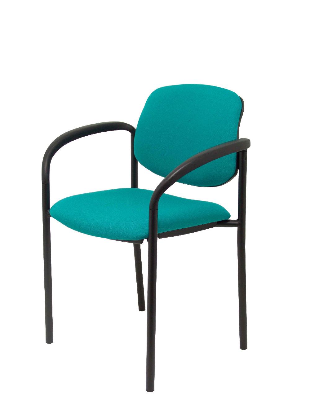 Piqueras Y Crespo Silla Fija Styl Bali Turquesa Chasis Negro Con Brazos