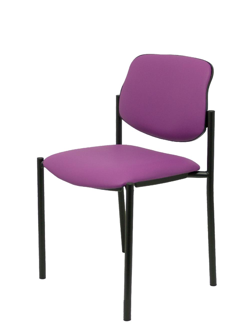 Piqueras Y Crespo Silla Fija Styl Similpiel Morado Chasis Negro