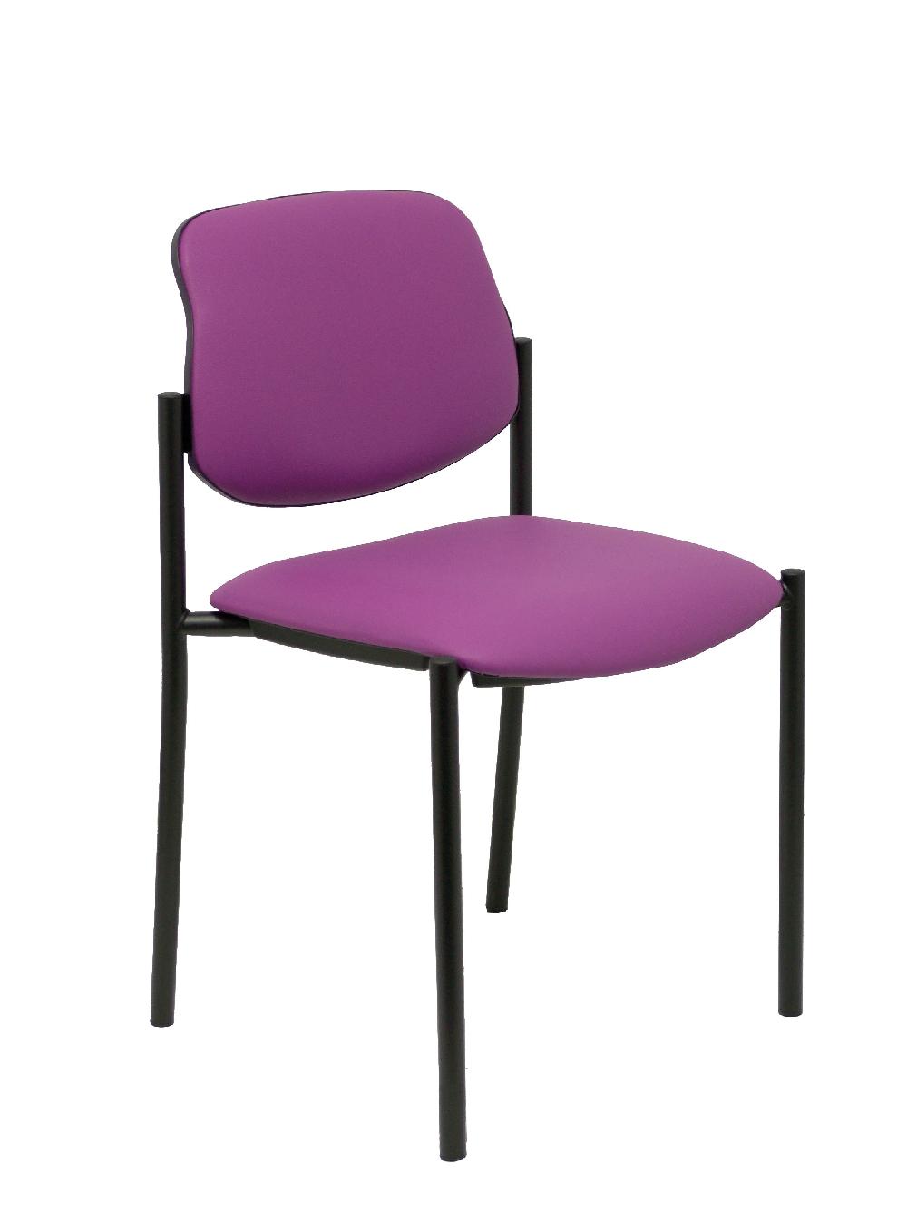 piqueras y crespo Silla fija Styl similpiel morado chasis negro