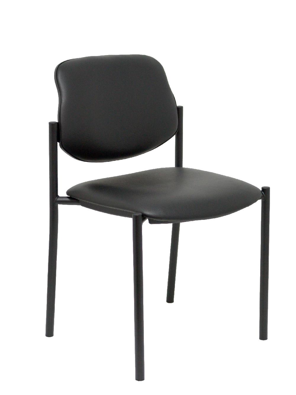 piqueras y crespo Silla fija Styl similpiel negro chasis negro