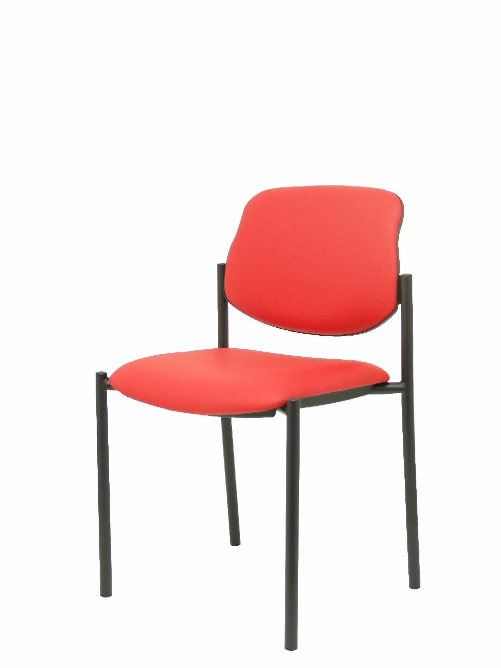 Piqueras Y Crespo Silla Fija Styl Similpiel Rojo Chasis Negro