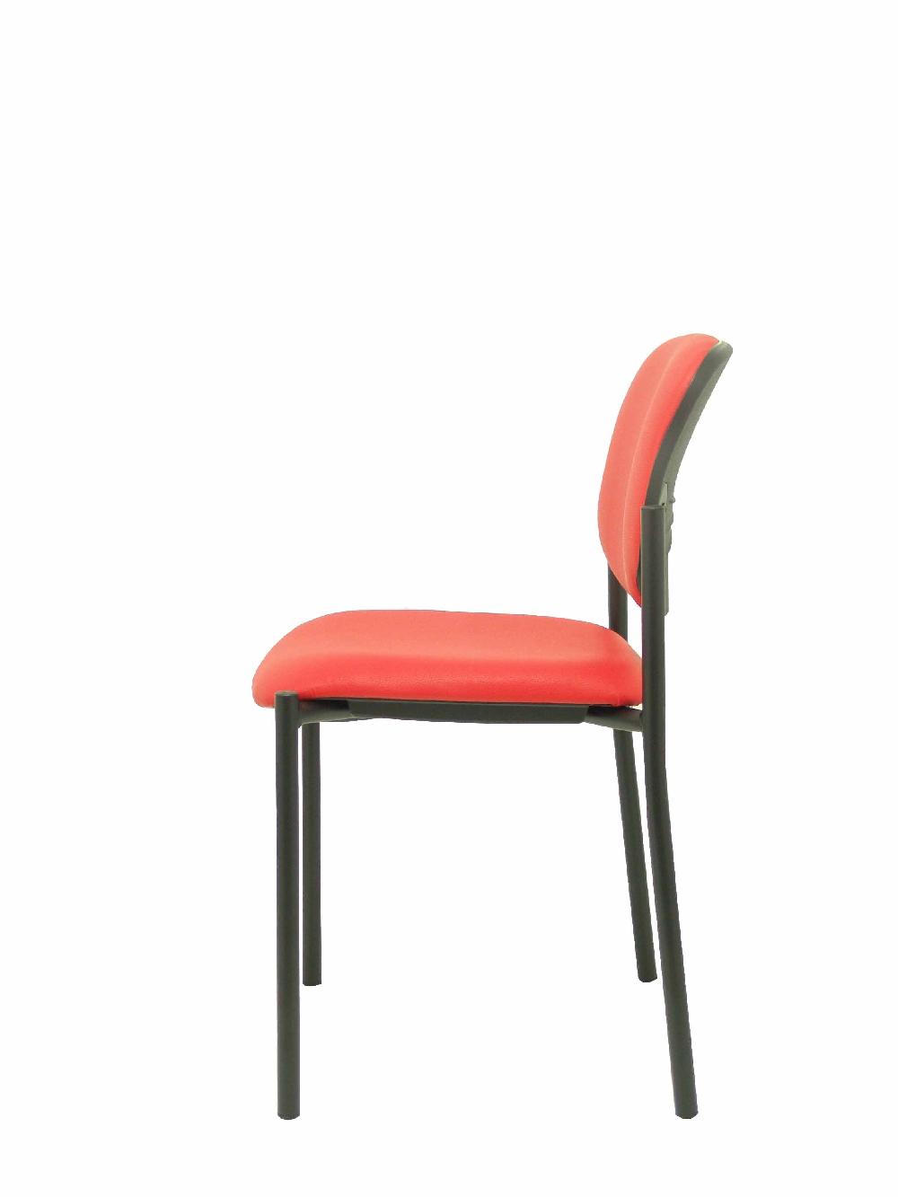 Piqueras Y Crespo Silla Fija Styl Similpiel Rojo Chasis Negro