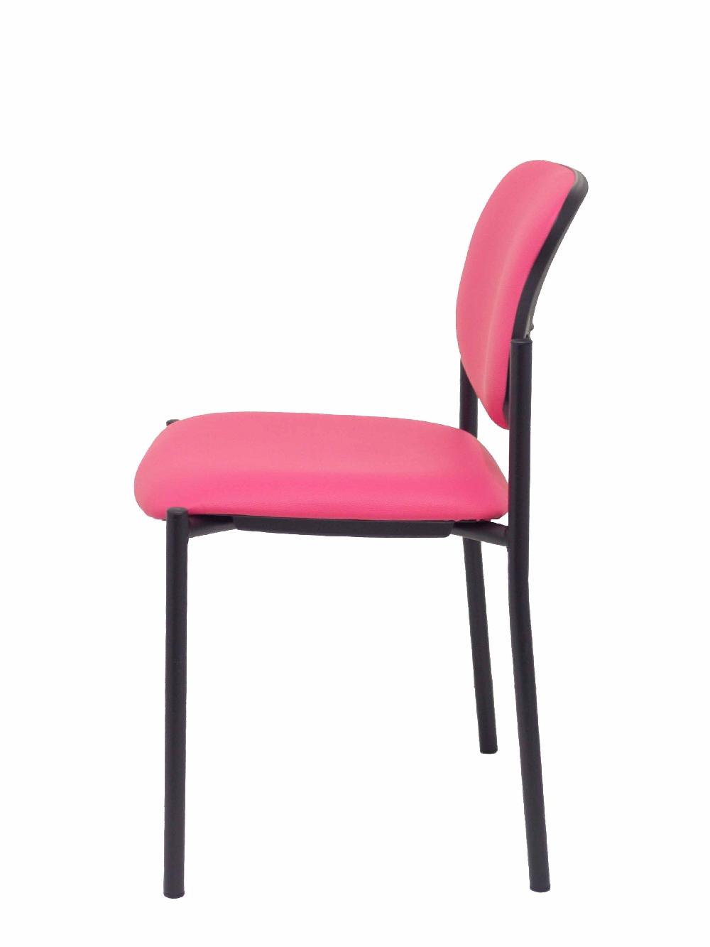 Piqueras Y Crespo Silla Fija Styl Similpiel Rosa Chasis Negro