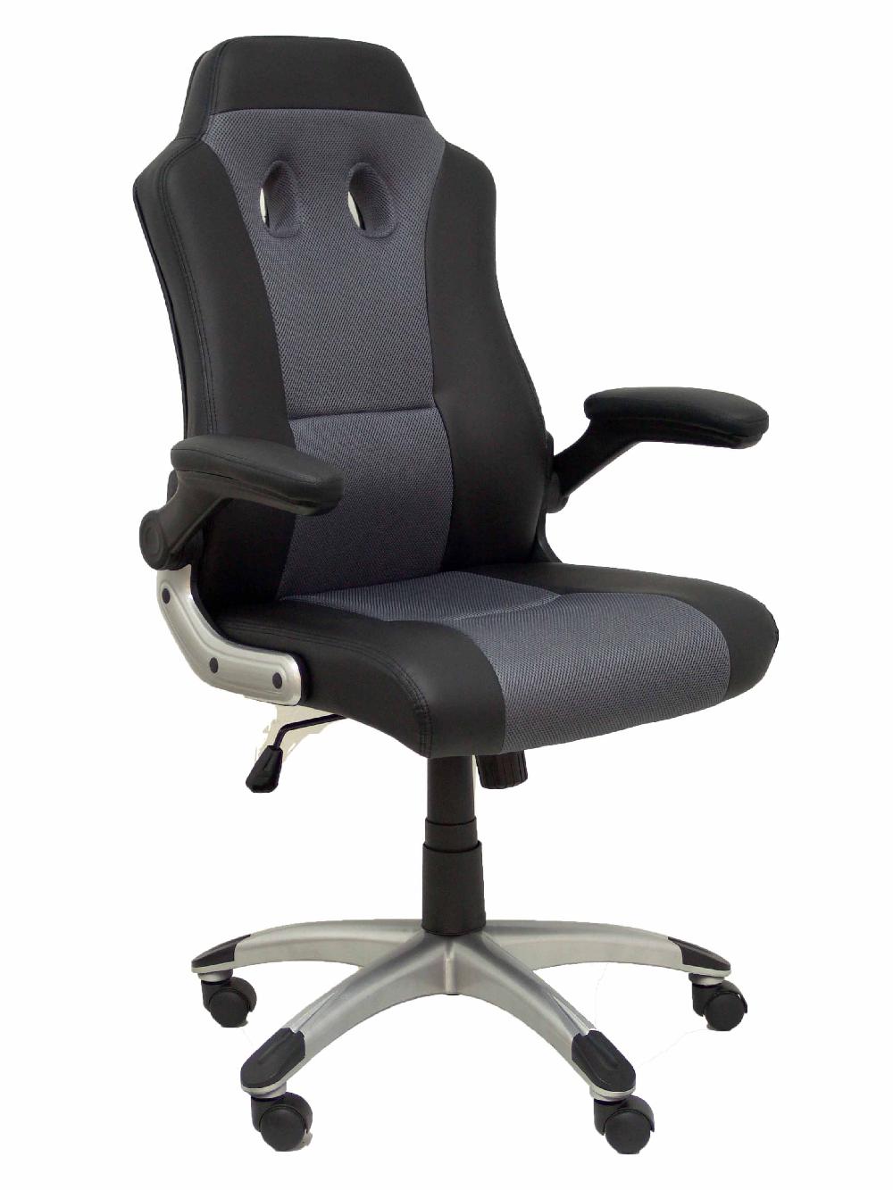 piqueras y crespo Silla gaming Talave similpiel negro y gris