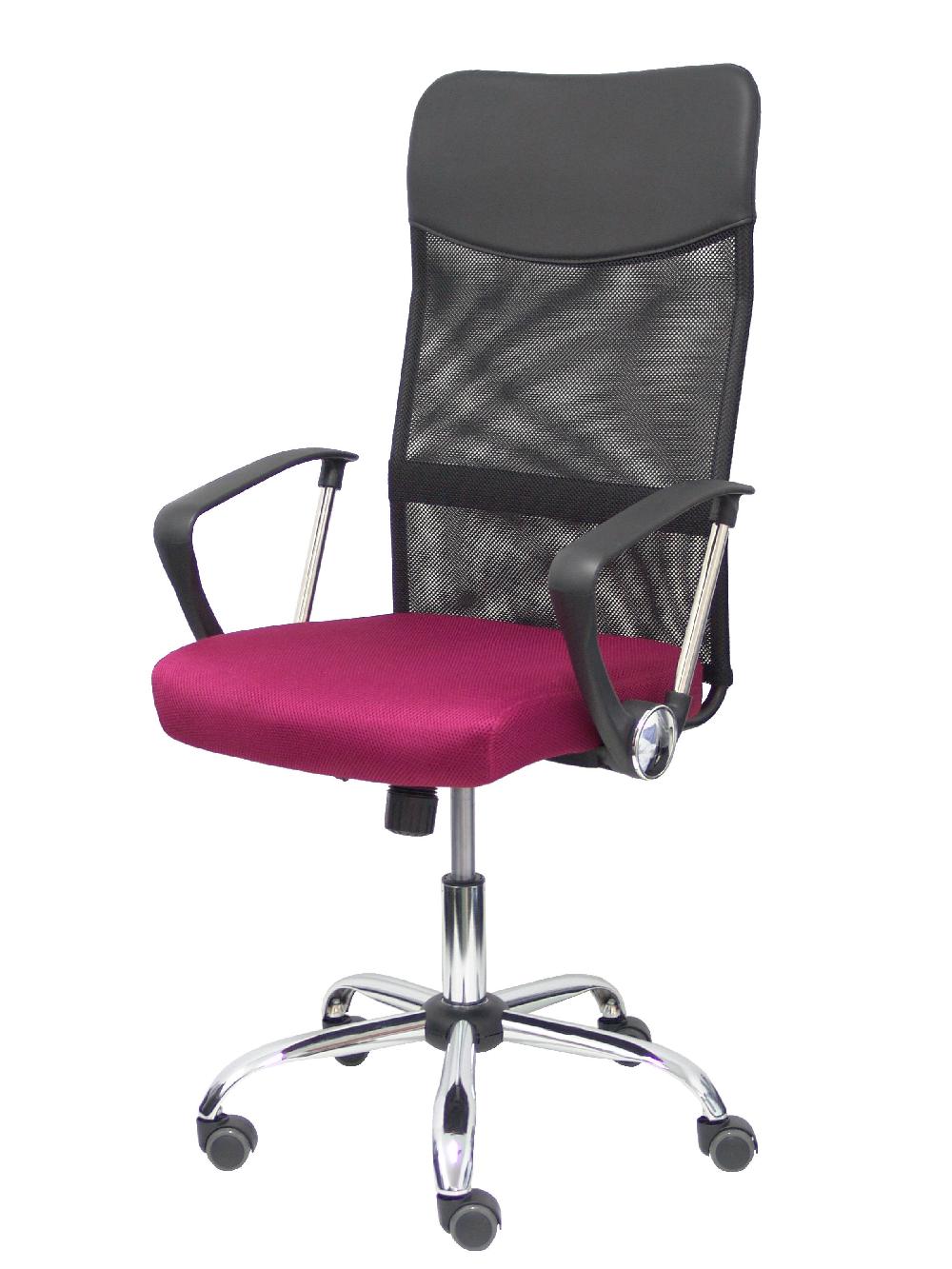 Piqueras Y Crespo Silla Gontar Respaldo Malla Negro Asiento Granate