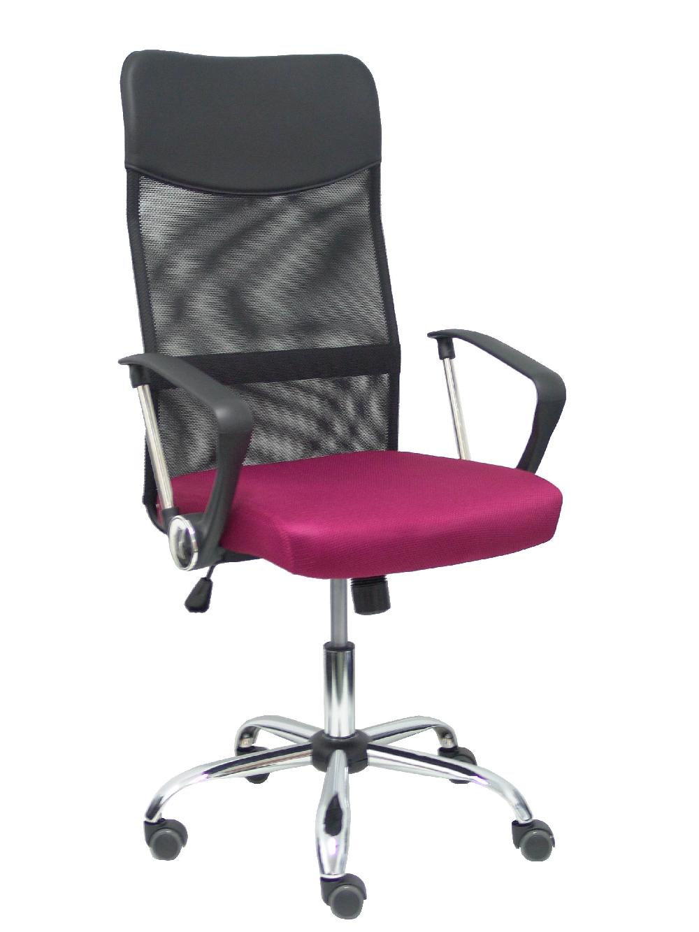 Piqueras Y Crespo Silla Gontar Respaldo Malla Negro Asiento Granate