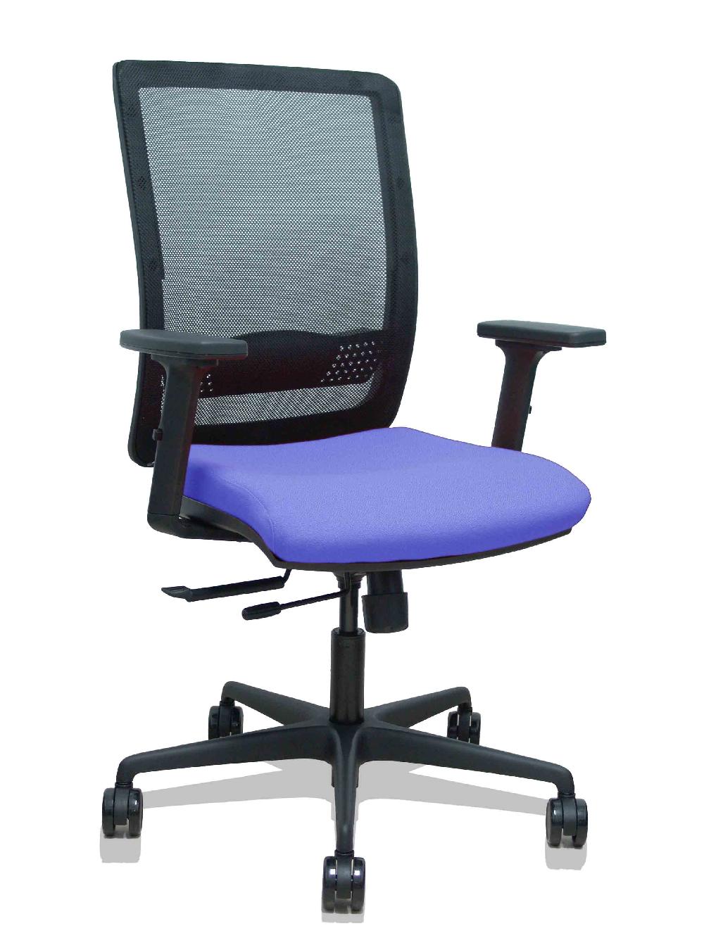 Piqueras Y Crespo Silla Haches Traslack Malla Negra Asiento Bali Azul Claro Brazos 2D Ruedas 65mm