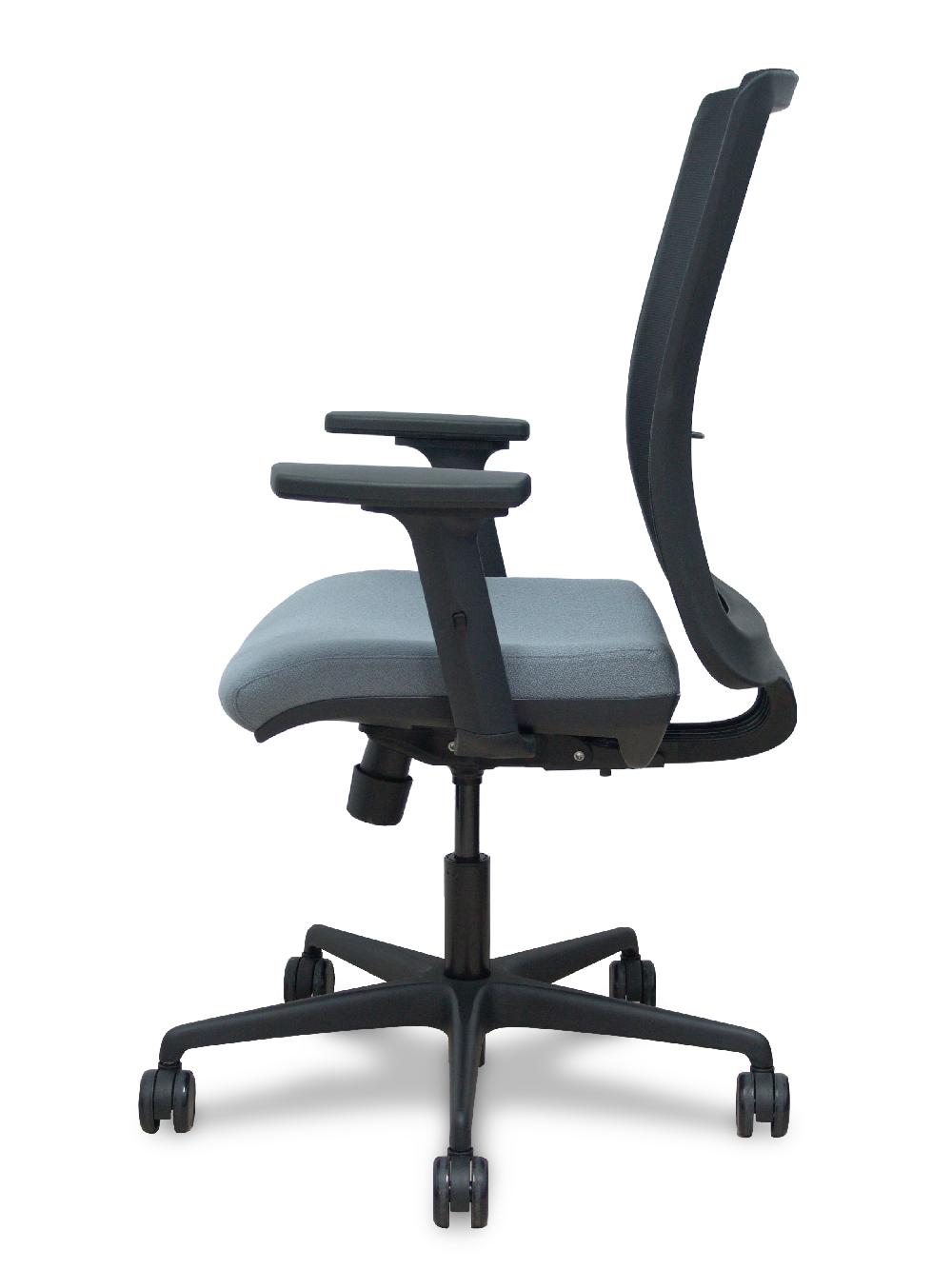 Piqueras Y Crespo Silla Haches Traslack Malla Negra Asiento Bali Gris Brazos 2D Ruedas 65