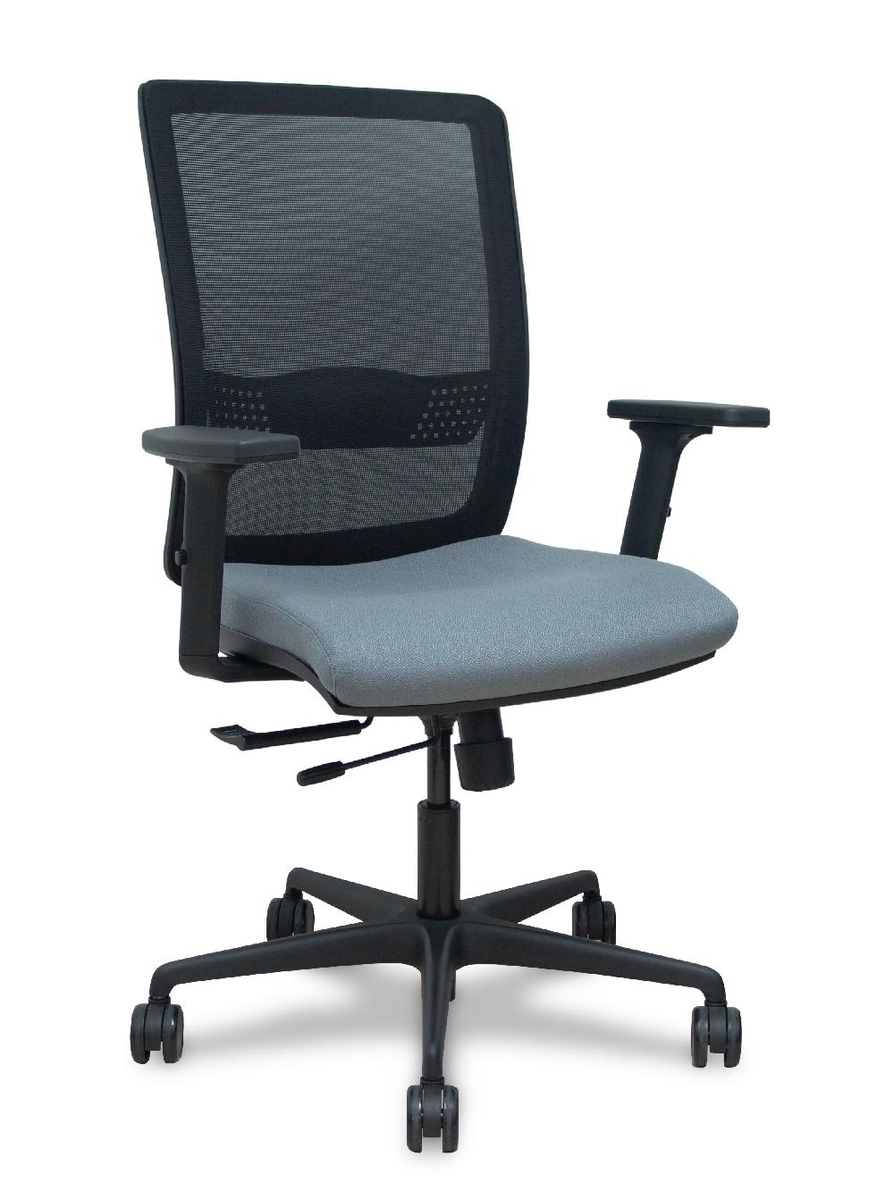 piqueras y crespo Silla Haches traslack malla negra asiento bali gris brazos 2D ruedas 65