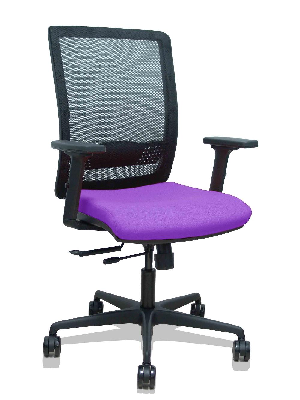 piqueras y crespo Silla Haches traslack malla negra asiento bali lila brazos 2D ruedas 65mm