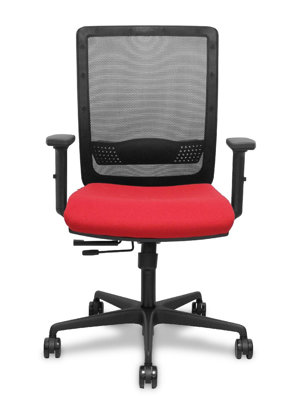 Piqueras Y Crespo Silla Haches Traslack Malla Negra Asiento Bali Rojo Brazos 2D Ruedas 65mm