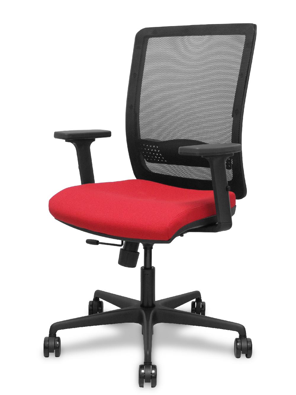 Piqueras Y Crespo Silla Haches Traslack Malla Negra Asiento Bali Rojo Brazos 2D Ruedas 65mm