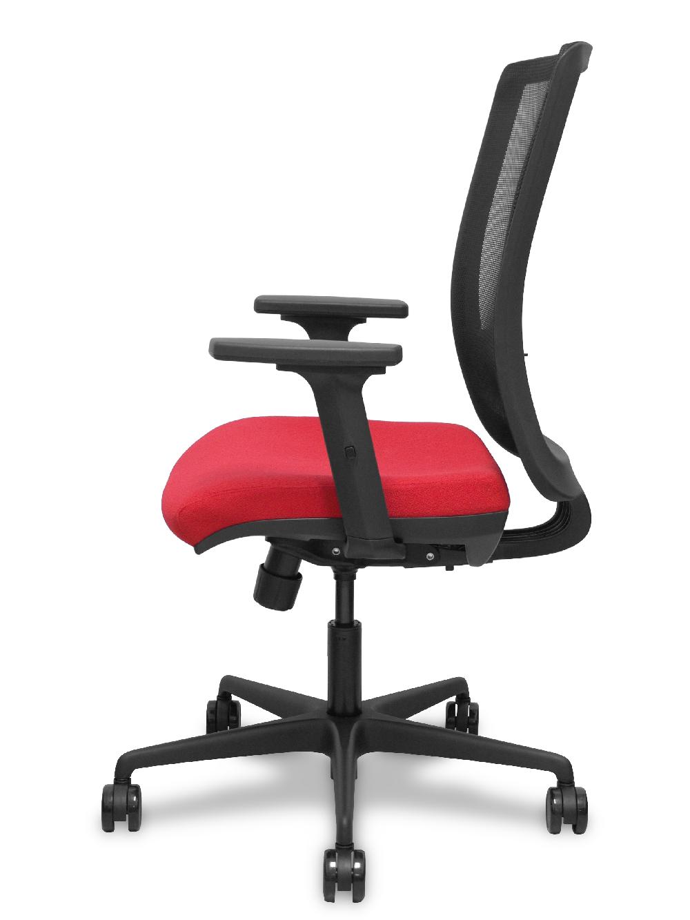 Piqueras Y Crespo Silla Haches Traslack Malla Negra Asiento Bali Rojo Brazos 2D Ruedas 65mm