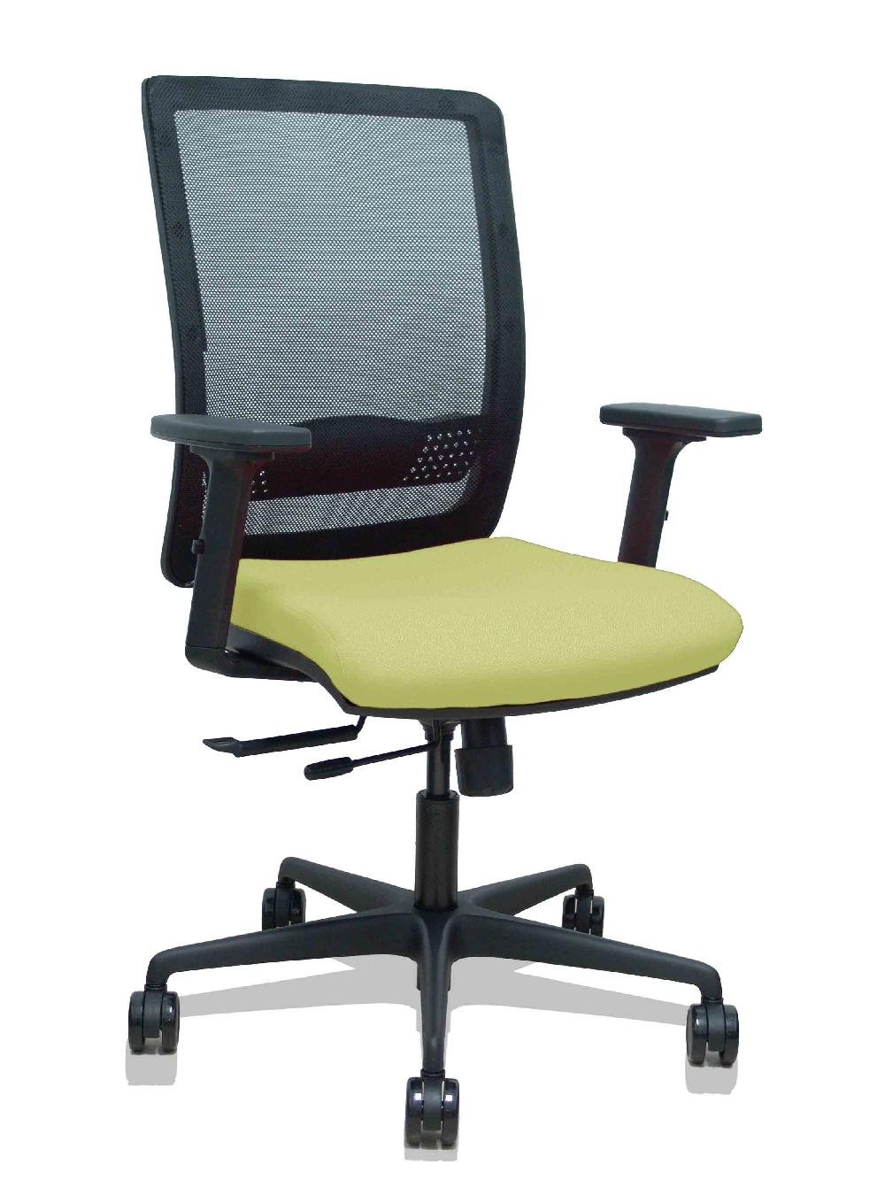 Piqueras Y Crespo Silla Haches Traslack Malla Negra Asiento Bali Verde Oliva Brazos 2D Ruedas 65mm