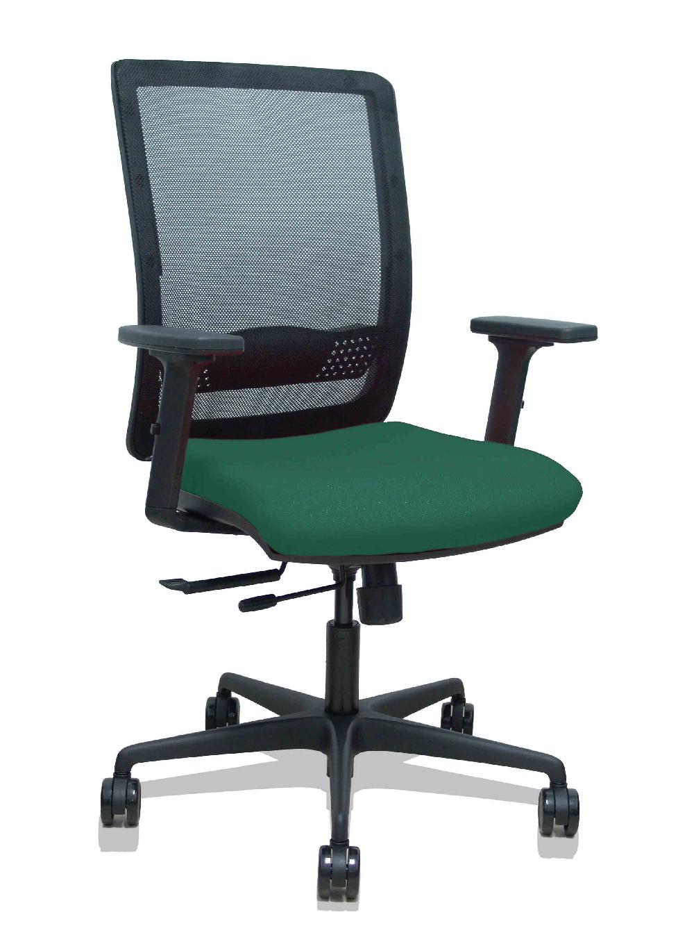 Piqueras Y Crespo Silla Haches Traslack Malla Negra Asiento Bali Verde Botella Brazos 2D Ruedas 65mm
