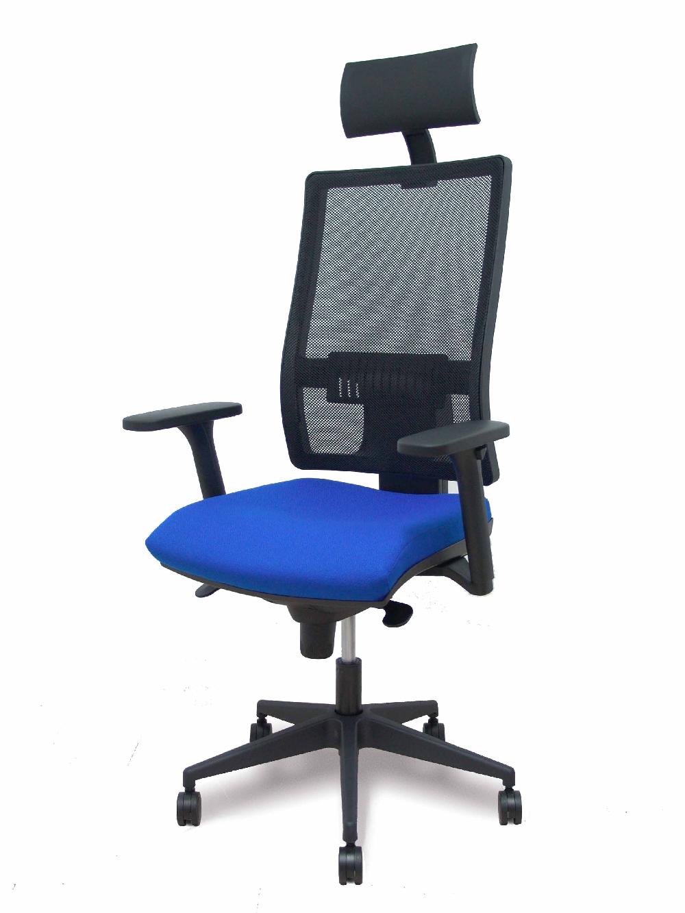 Piqueras Y Crespo Silla Horna Sincro Resp. Malla Negro Asto. Bali Azul Brazos 3D Ruedas 65mm Cabecero Fijo