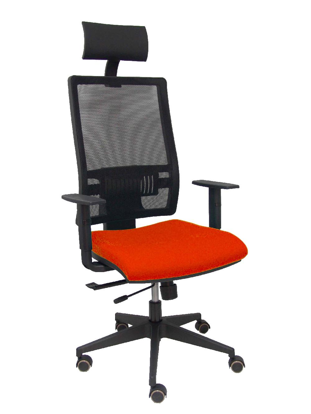 piqueras y crespo Silla Horna traslack bali naranja oscuro brazos regulables ruedas parqué y cabecero