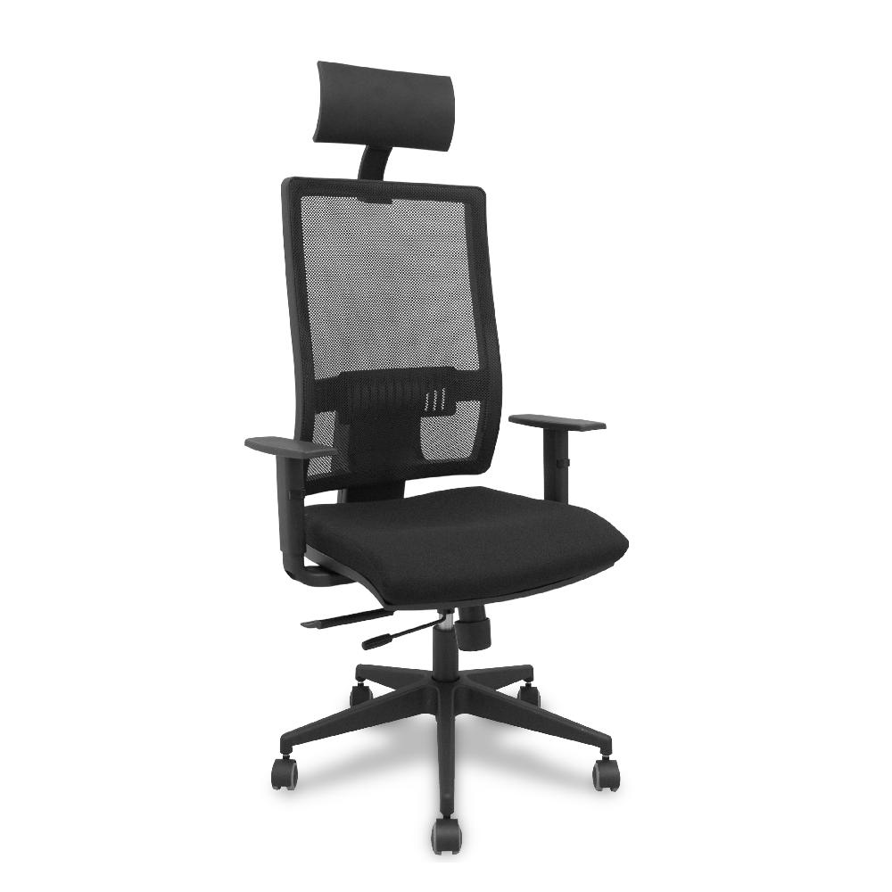 piqueras y crespo Silla Horna traslack bali negro brazos 1D con cabecero fijo