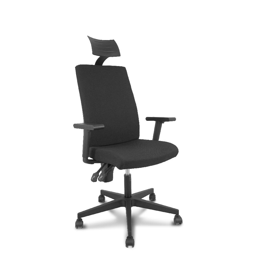 piqueras y crespo Silla I-Line arán negro con brazos regulables con cabecero