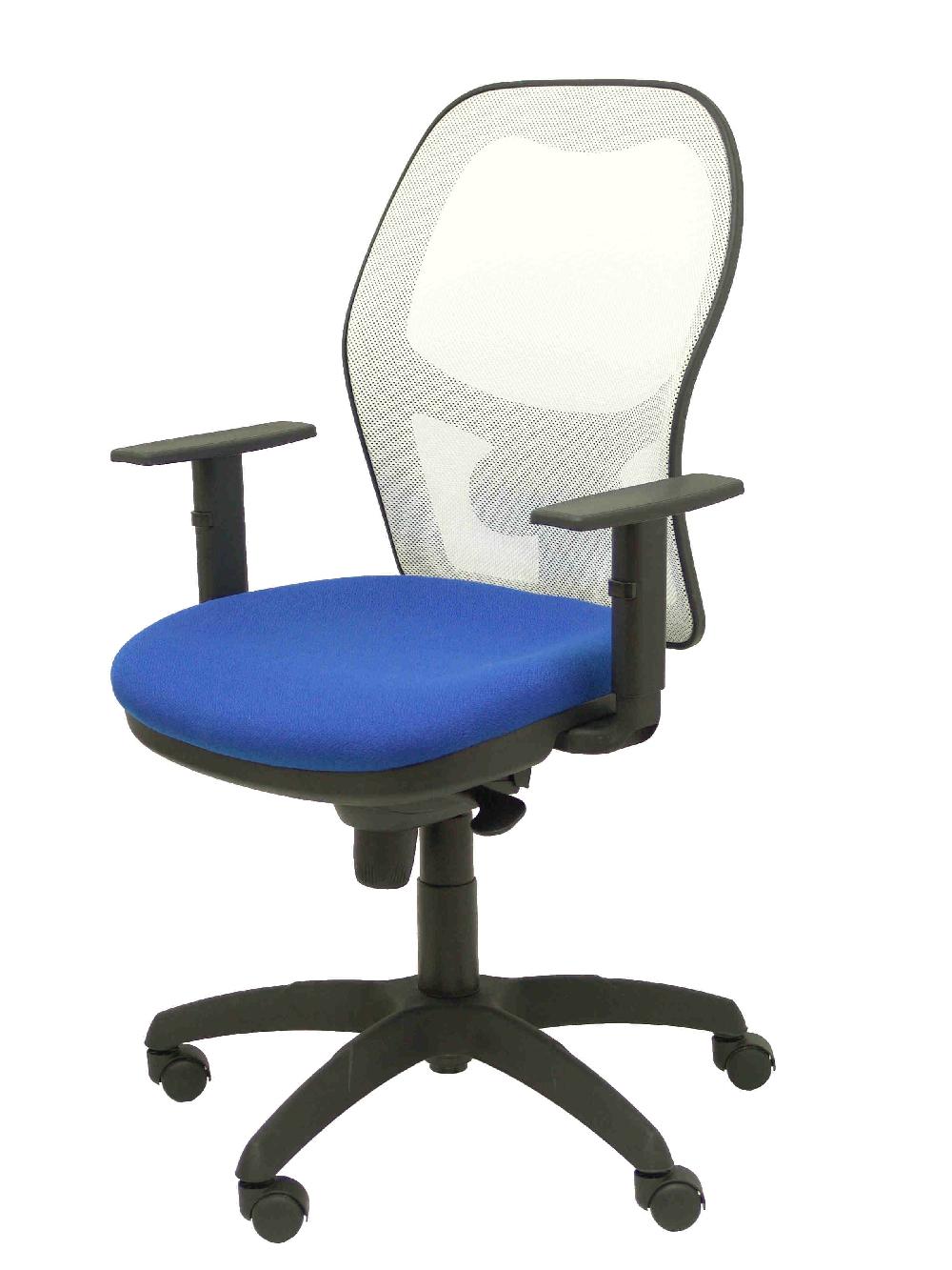 Piqueras Y Crespo Silla Jorquera Malla Blanca Asiento Bali Azul