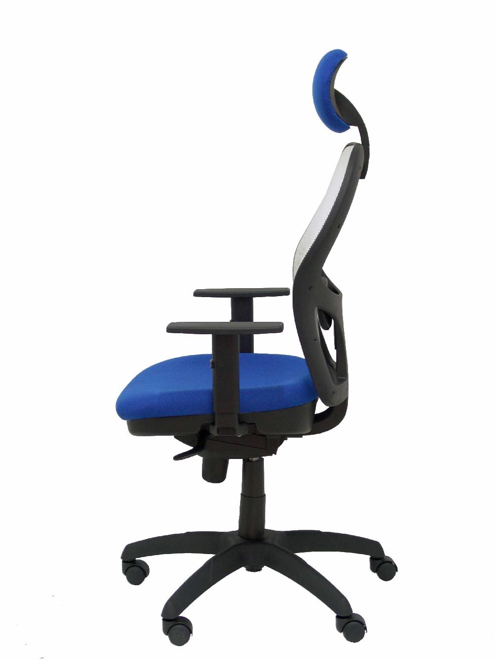 Piqueras Y Crespo Silla Jorquera Malla Blanca Asiento Bali Azul Con Cabecero Fijo