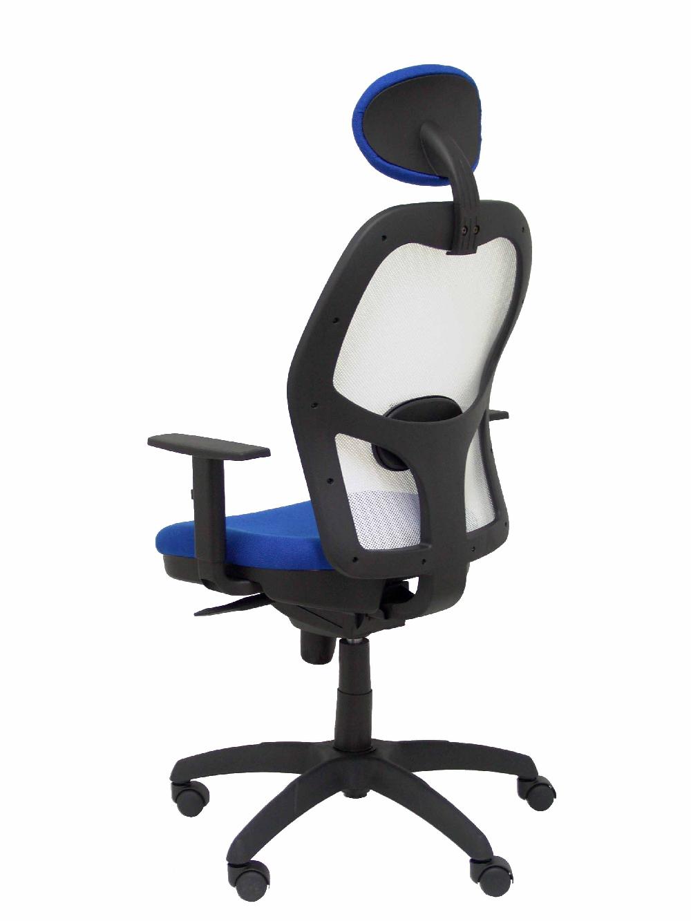 Piqueras Y Crespo Silla Jorquera Malla Blanca Asiento Bali Azul Con Cabecero Fijo
