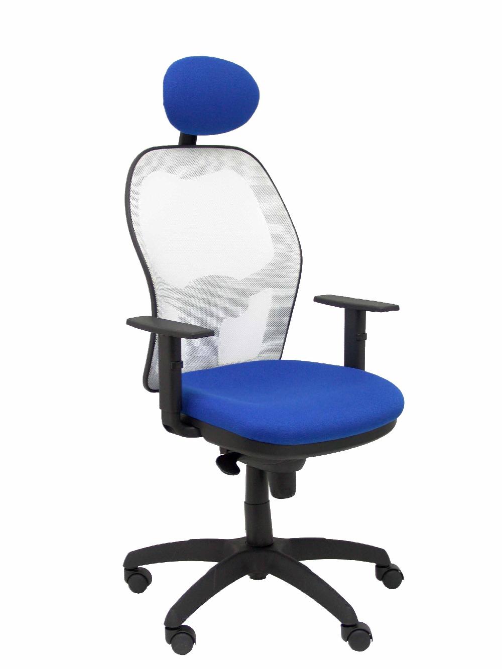 piqueras y crespo Silla Jorquera malla blanca asiento bali azul con cabecero fijo