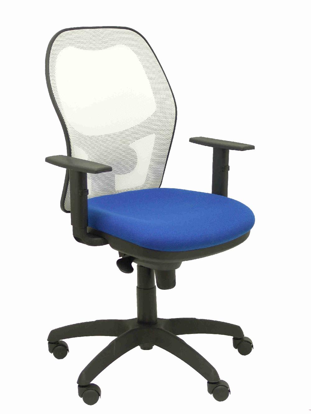 Piqueras Y Crespo Silla Jorquera Malla Blanca Asiento Bali Azul