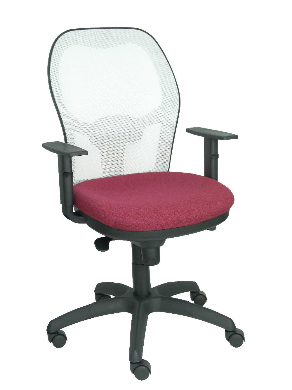 piqueras y crespo Silla Jorquera malla blanca asiento bali granate