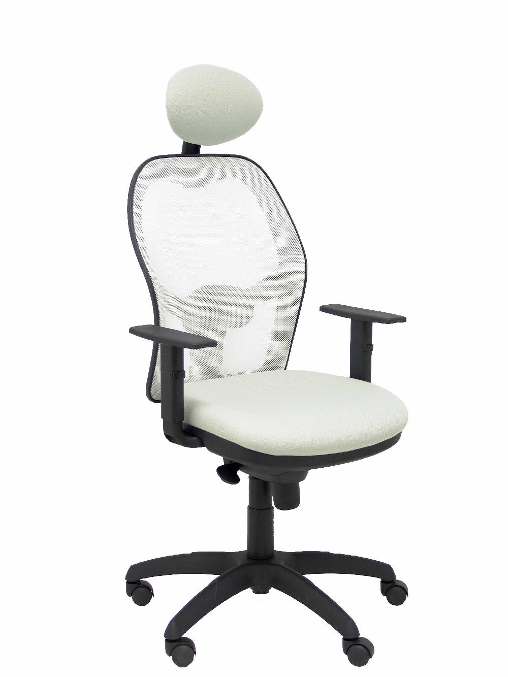 piqueras y crespo Silla Jorquera malla blanca asiento bali gris claro con cabecero fijo
