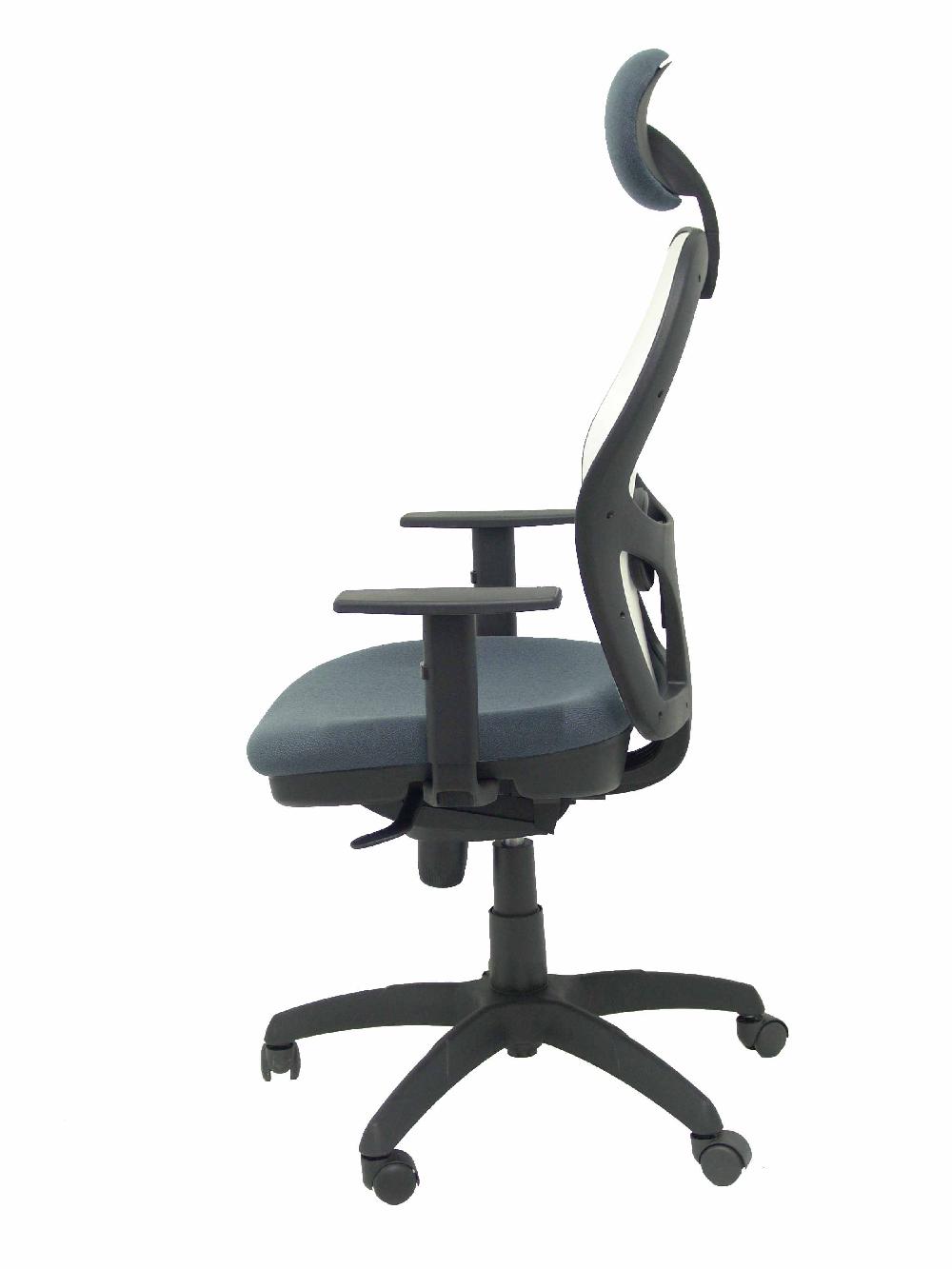 Piqueras Y Crespo Silla Jorquera Malla Blanca Asiento Bali Gris Oscuro Con Cabecero Fijo