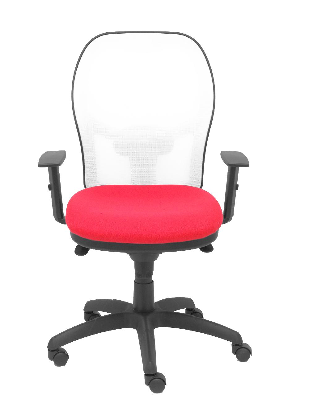Piqueras Y Crespo Silla Jorquera Malla Blanca Asiento Bali Rojo