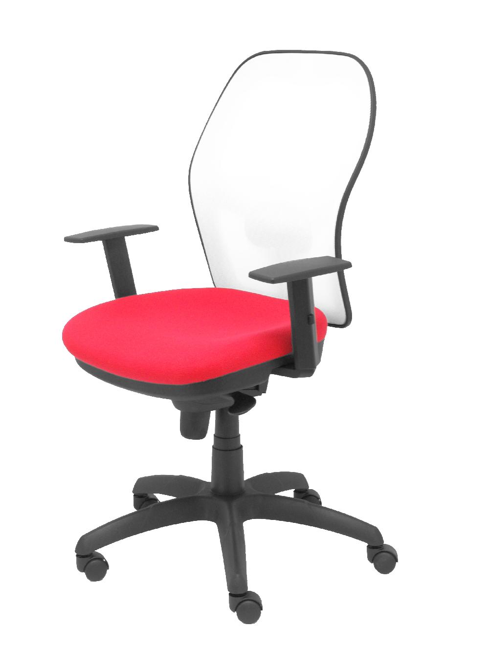 Piqueras Y Crespo Silla Jorquera Malla Blanca Asiento Bali Rojo