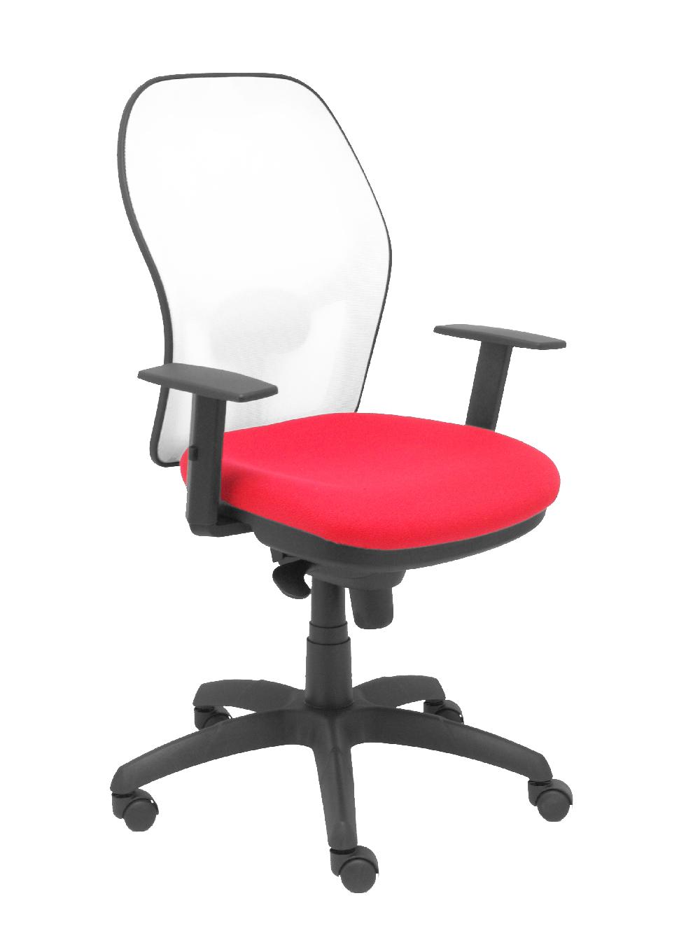 piqueras y crespo Silla Jorquera malla blanca asiento bali rojo