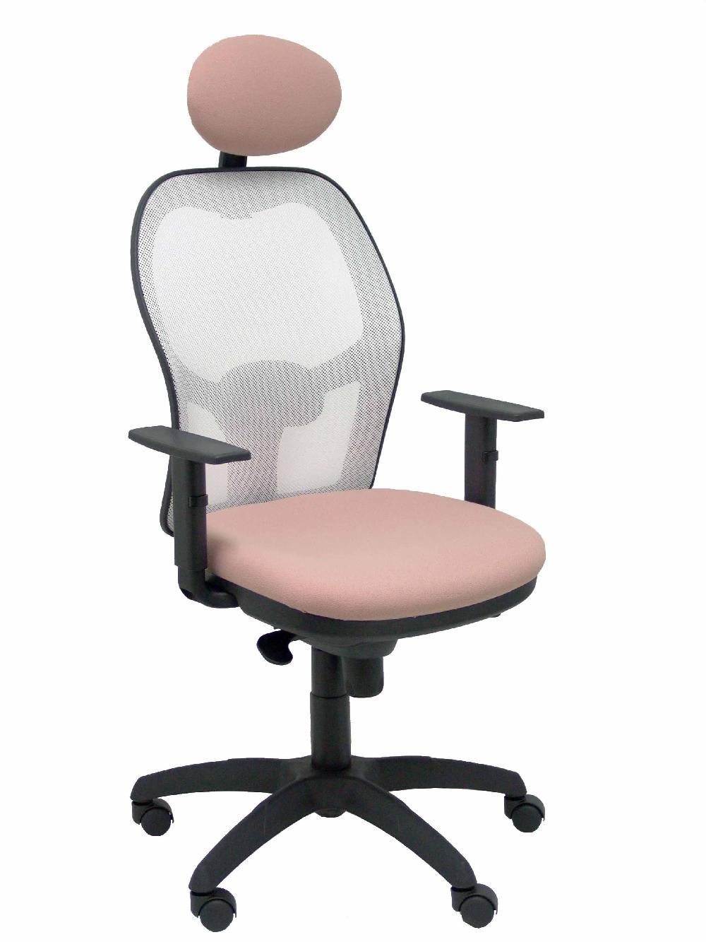 piqueras y crespo Silla Jorquera malla blanca asiento bali rosa pálido con cabecero fijo