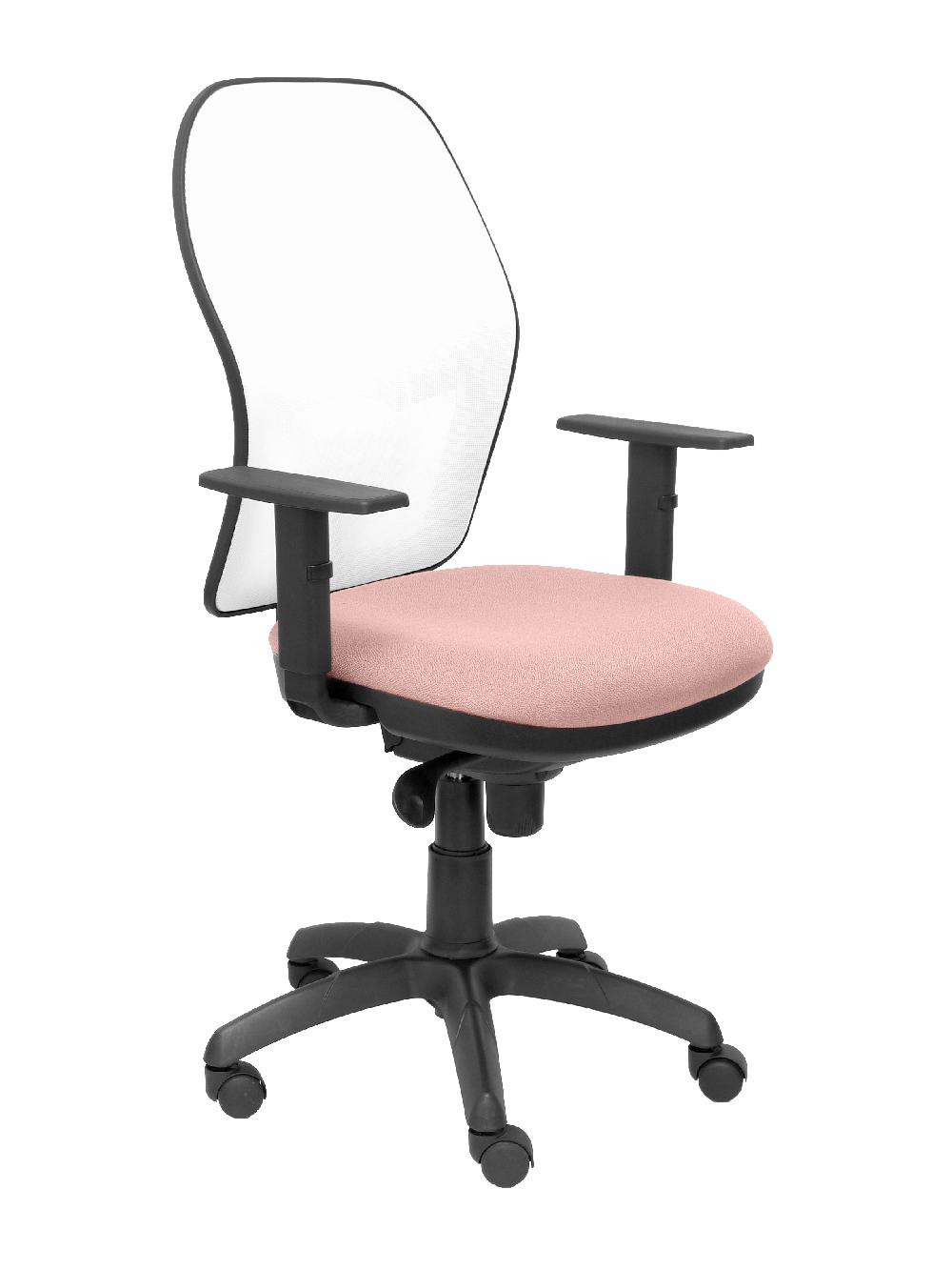 piqueras y crespo Silla Jorquera malla blanca asiento bali rosa pálido