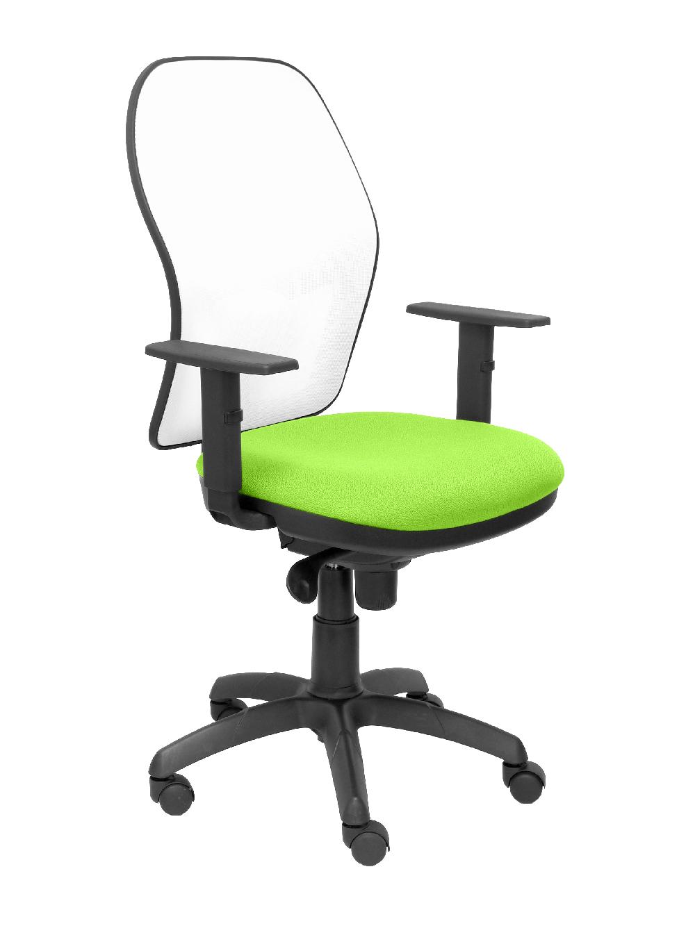 piqueras y crespo Silla Jorquera malla blanca asiento bali verde pistacho